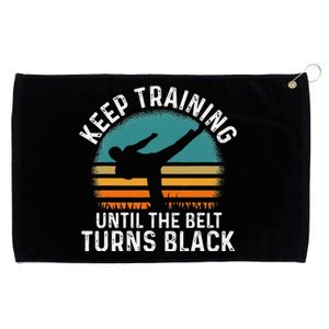 Keep Training Until The Belt Turns Black Retro Karate Grommeted Golf Towel