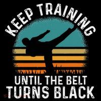 Keep Training Until The Belt Turns Black Retro Karate Women's V-Neck T-Shirt