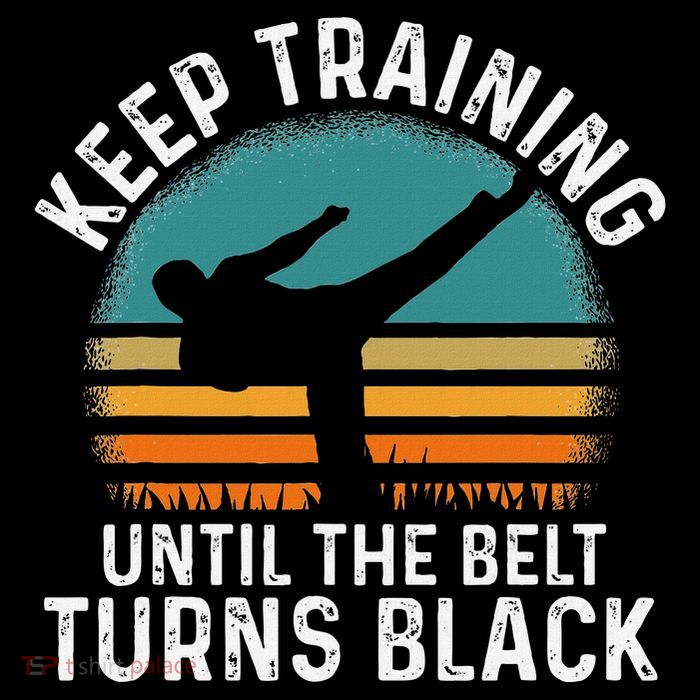Keep Training Until The Belt Turns Black Retro Karate Women's V-Neck T-Shirt
