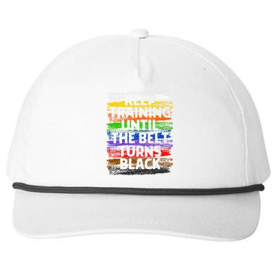 Keep Training Until Belt Turns Black Karate Taekwondo Gift Snapback Five-Panel Rope Hat