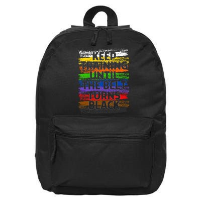 Keep Training Until Belt Turns Black Karate Taekwondo Gift 16 in Basic Backpack