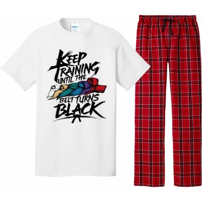 Keep Training Until The Belt Turns Black Karate Taekwondo Pajama Set