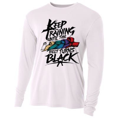 Keep Training Until The Belt Turns Black Karate Taekwondo Cooling Performance Long Sleeve Crew