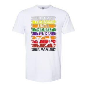 Keep Training Until The Belt Turns Black Shirt Karate   Softstyle CVC T-Shirt