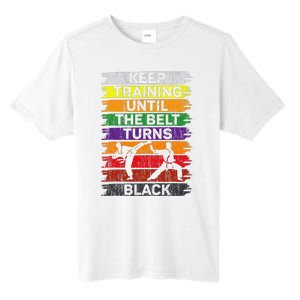 Keep Training Until The Belt Turns Black Shirt Karate   Tall Fusion ChromaSoft Performance T-Shirt