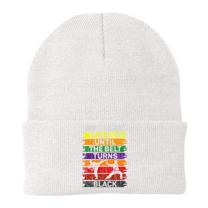 Keep Training Until The Belt Turns Black Shirt Karate   Knit Cap Winter Beanie