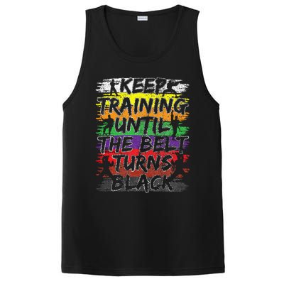 Keep Training Until The Belt Turns Black Karate Gift PosiCharge Competitor Tank