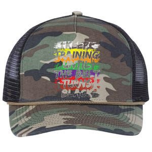 Keep Training Until The Belt Turns Black Karate Gift Retro Rope Trucker Hat Cap