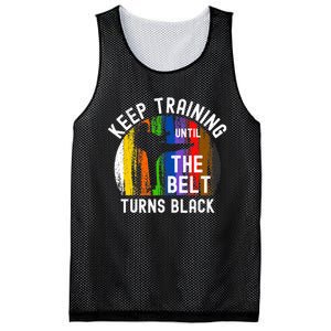 Keep Training Until Belt Turns Black Karate Taekwondo Judo Mesh Reversible Basketball Jersey Tank