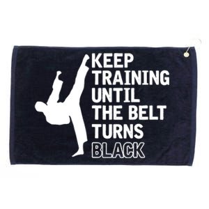 Keep Training Until The Belt Turns Black Funny Karate Grommeted Golf Towel