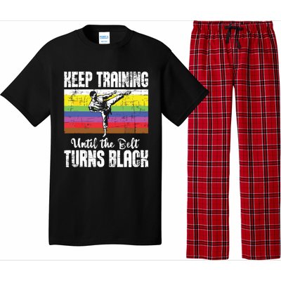 Keep Training Until The Belt Turns Black Karate Taekwondo Pajama Set