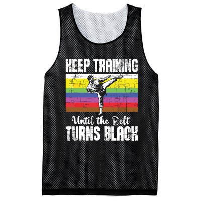 Keep Training Until The Belt Turns Black Karate Taekwondo Mesh Reversible Basketball Jersey Tank