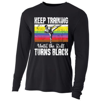 Keep Training Until The Belt Turns Black Karate Taekwondo Cooling Performance Long Sleeve Crew