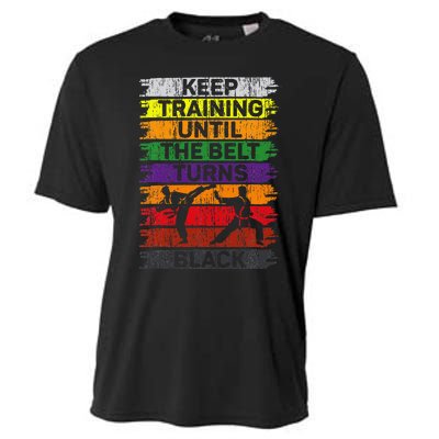 Keep Training Until The Belt Turns Black Karate Cooling Performance Crew T-Shirt