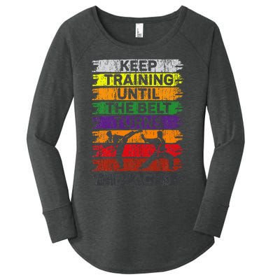 Keep Training Until The Belt Turns Black Karate Women's Perfect Tri Tunic Long Sleeve Shirt