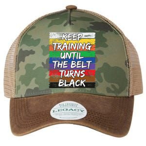 Keep Training Until The Belt Turns Black Distressed Karate Legacy Tie Dye Trucker Hat