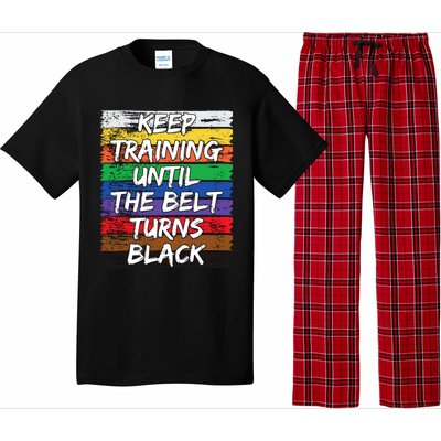 Keep Training Until The Belt Turns Black Distressed Karate Pajama Set