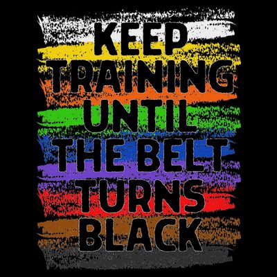Keep Training Until Belt Turns Black Karate Taekwondo T-Shirt