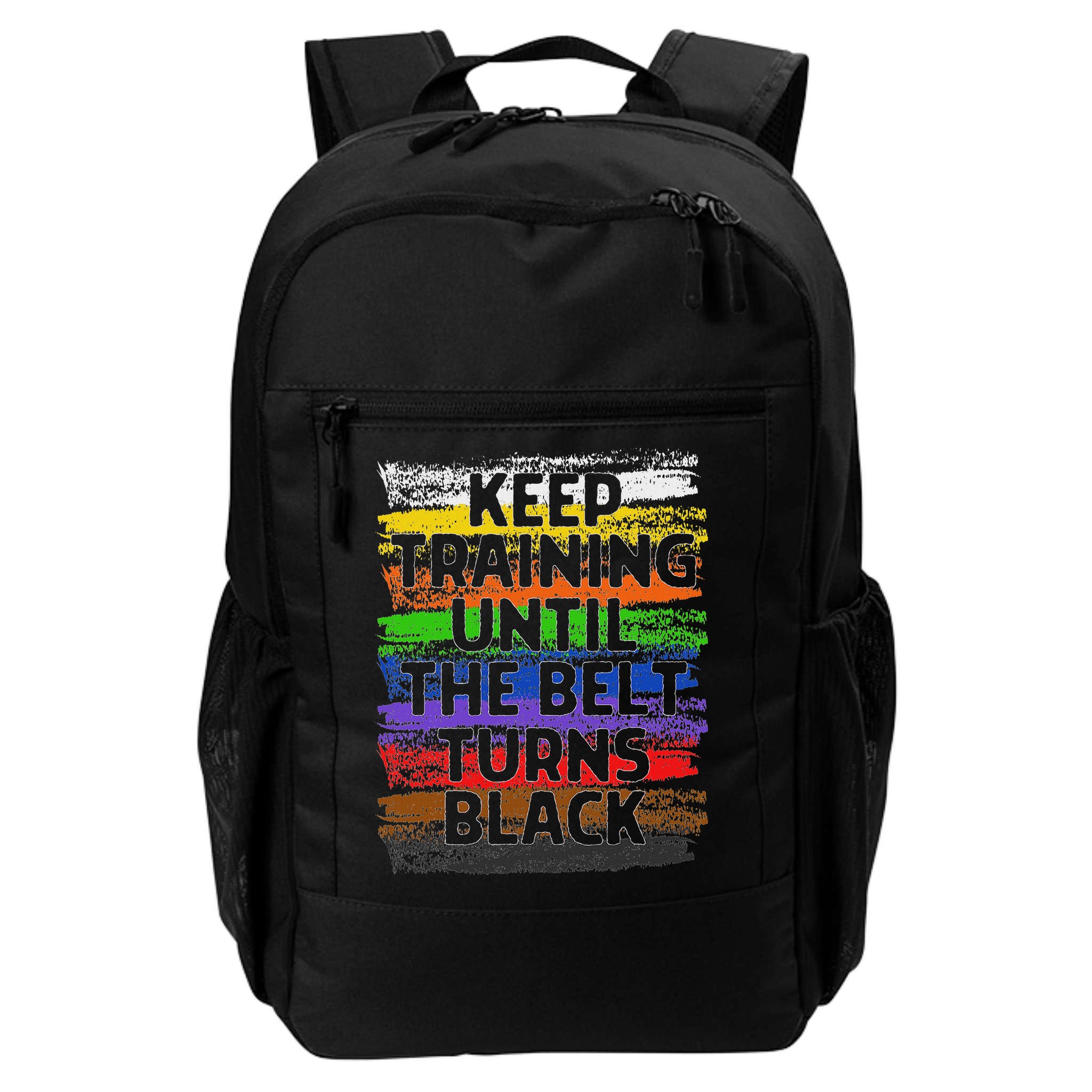 Keep Training Until Belt Turns Black Karate Taekwondo Backpack
