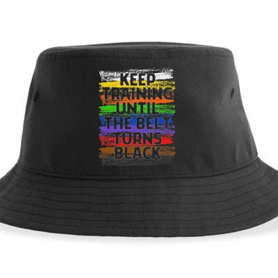 Keep Training Until Belt Turns Black Karate Taekwondo Sustainable Bucket Hat