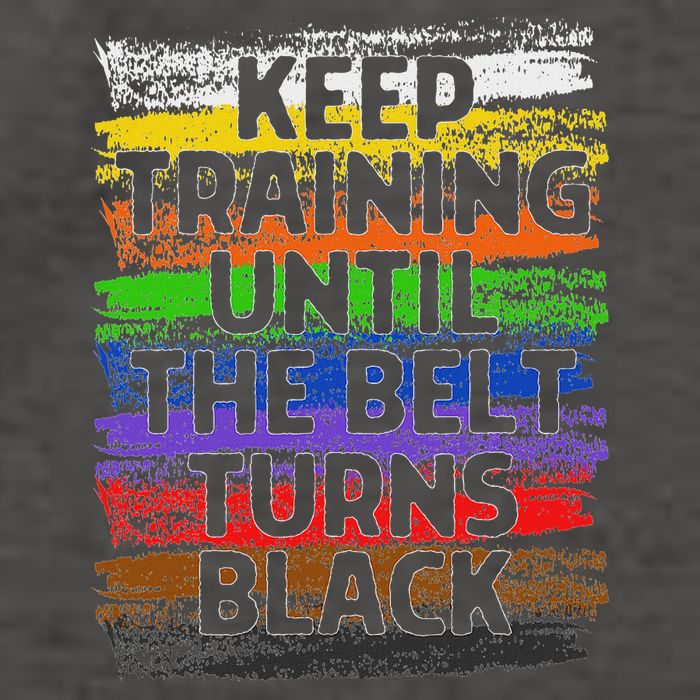 Keep Training Until Belt Turns Black Karate Taekwondo Vector Backpack