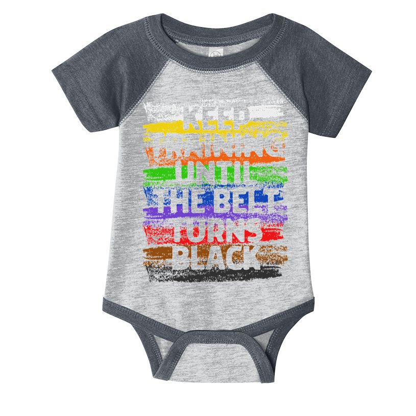 Keep Training Until Belt Turns Black Karate Taekwondo Infant Baby Jersey Bodysuit