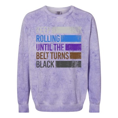 Keep training until the belt turns black Karate Colorblast Crewneck Sweatshirt