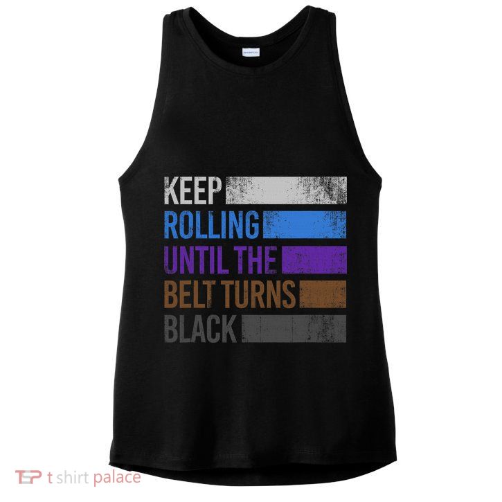 Keep training until the belt turns black Karate Ladies PosiCharge Tri-Blend Wicking Tank