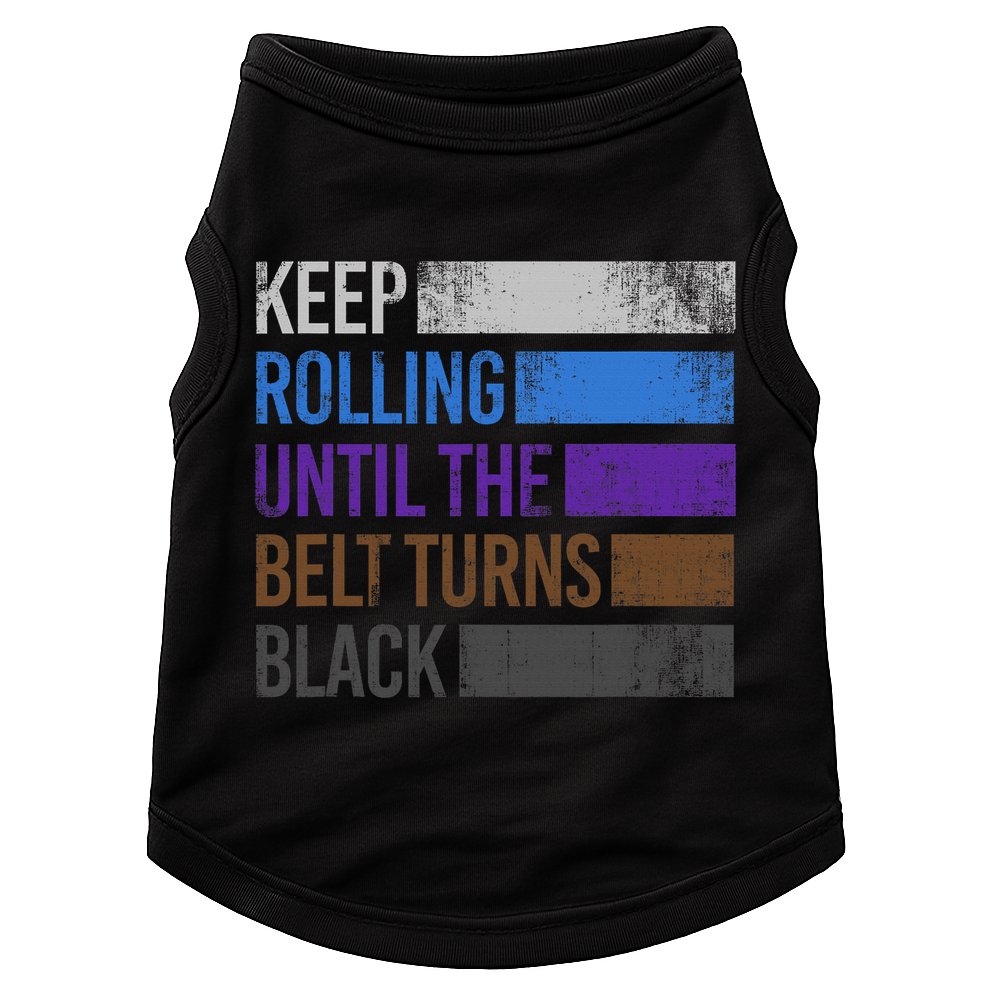 Keep training until the belt turns black Karate Doggie Tank
