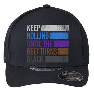 Keep training until the belt turns black Karate Flexfit Unipanel Trucker Cap