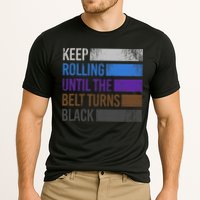 Keep training until the belt turns black Karate Cooling Performance Crew T-Shirt