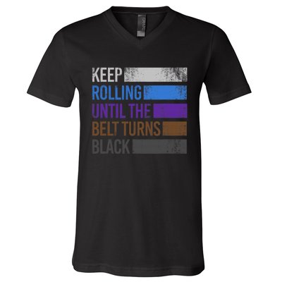 Keep training until the belt turns black Karate V-Neck T-Shirt