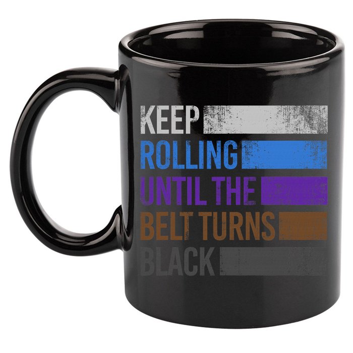 Keep training until the belt turns black Karate 11oz C Handle Ceramic Mug