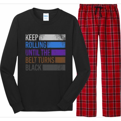 Keep training until the belt turns black Karate Long Sleeve Pajama Set