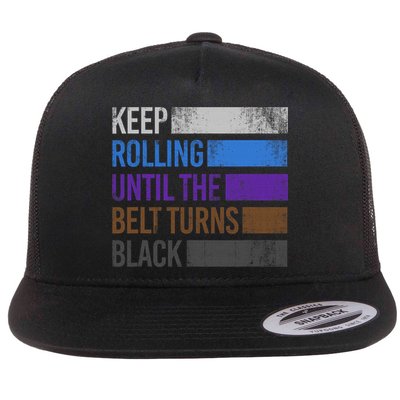Keep training until the belt turns black Karate Flatbill Hat
