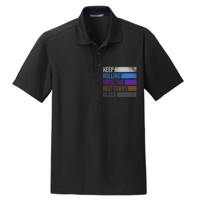 Keep training until the belt turns black Karate Dry Zone Grid Polo