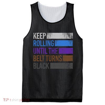 Keep training until the belt turns black Karate Mesh Reversible Basketball Jersey Tank