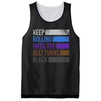 Keep training until the belt turns black Karate Mesh Reversible Basketball Jersey Tank