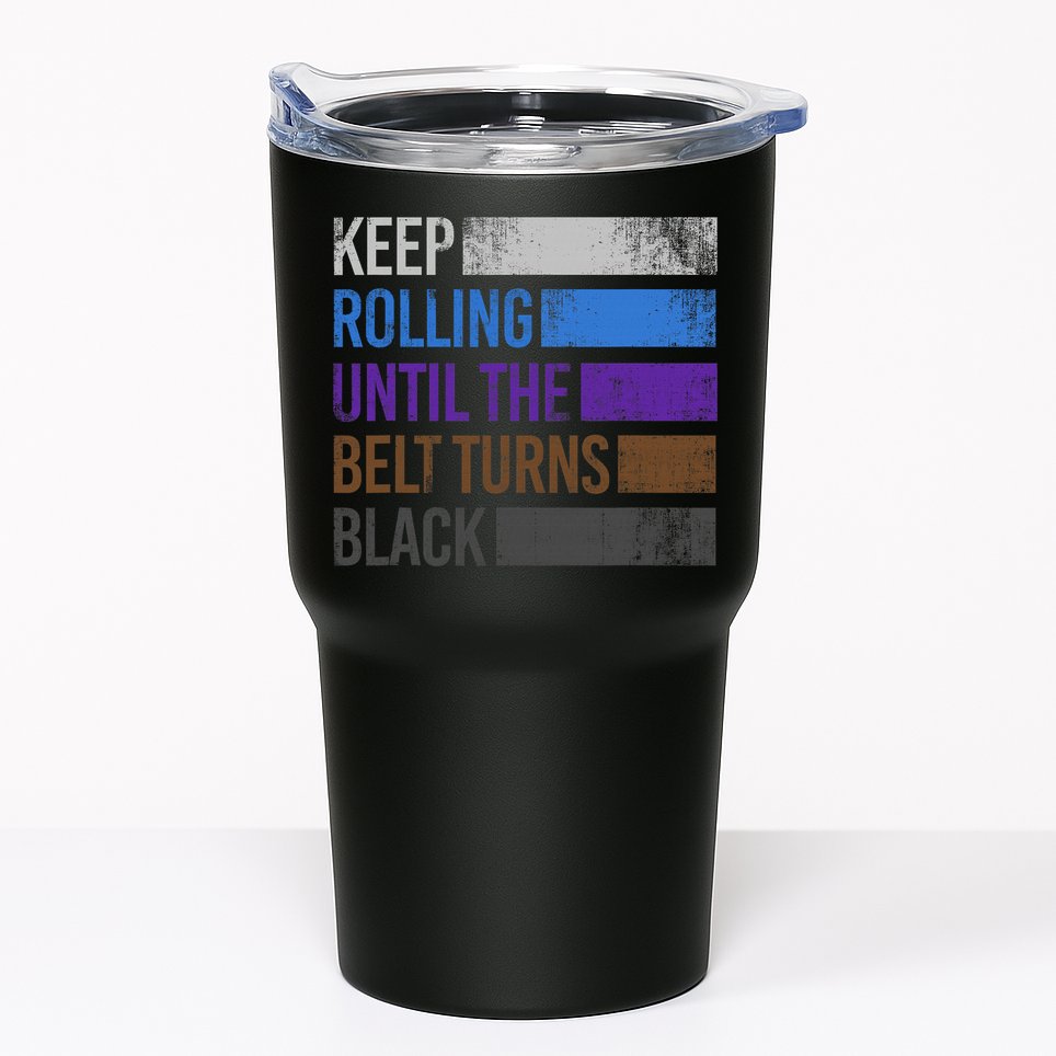 Keep training until the belt turns black Karate Tumbler
