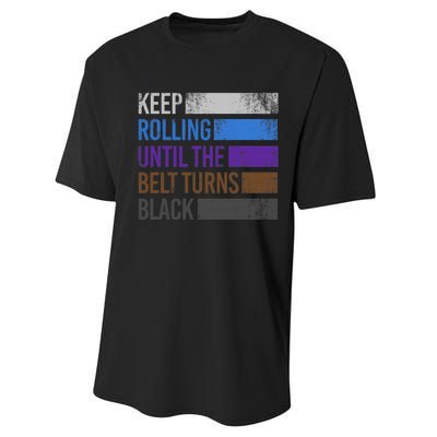 Keep training until the belt turns black Karate Performance Sprint T-Shirt