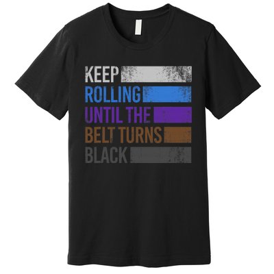 Keep training until the belt turns black Karate Premium T-Shirt