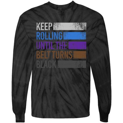 Keep training until the belt turns black Karate Tie-Dye Long Sleeve Shirt