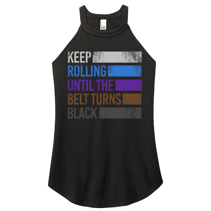 Keep training until the belt turns black Karate Women's Perfect Tri Rocker Tank