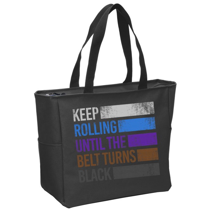 Keep training until the belt turns black Karate Zip Tote Bag