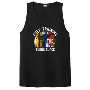 Keep Training Until Belt Turns Black Karate Taekwondo Funny Gift PosiCharge Competitor Tank