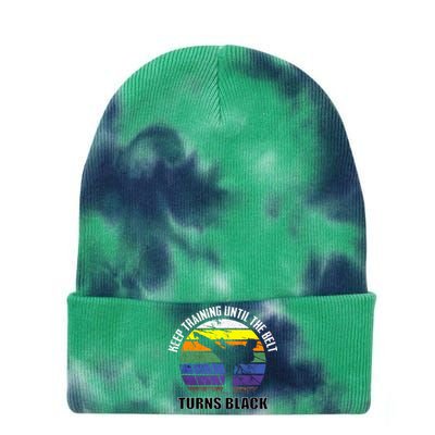 Keep Training Until The Belt Turns Black Karate Tie Dye 12in Knit Beanie