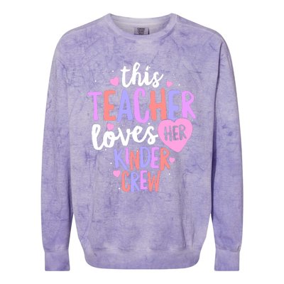 Kindergarten Teacher Valentines Day Love Heart Colorblast Crewneck Sweatshirt