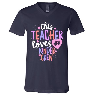 Kindergarten Teacher Valentines Day Love Heart V-Neck T-Shirt