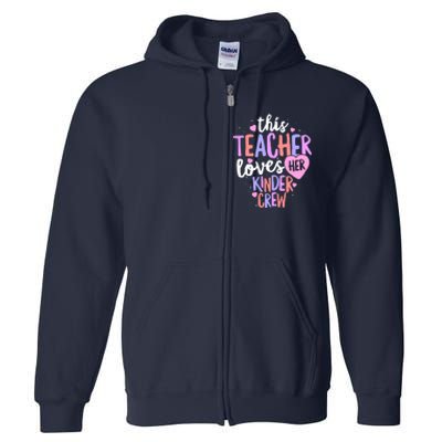 Kindergarten Teacher Valentines Day Love Heart Full Zip Hoodie