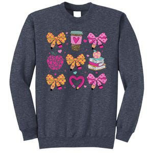 Kindergarten Teacher ValentineS Day Heart Coquette Bow Sweatshirt